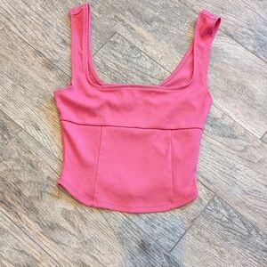 Urban Outfitters Pink Ribbed Crop Top